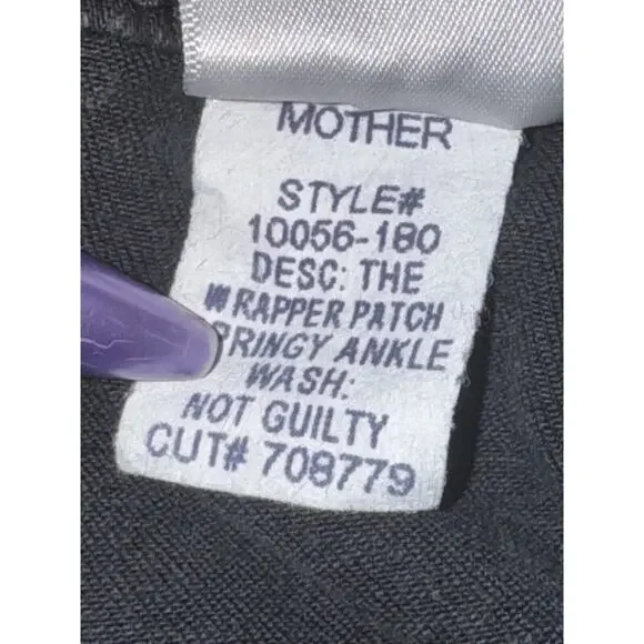 Mother Jeans Women 33‎ The Wrapper Patch Springy Ankle Not Guilty Wash